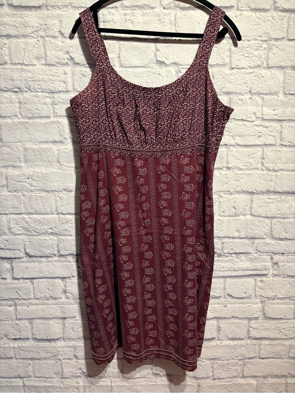 Esprit Vintage 90’s Style Sleeveless Burgundy Floral Print Dress Large